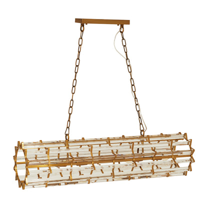 Magdalena Brass Glass Eight Bulb Pendant Light | Bali & Blue