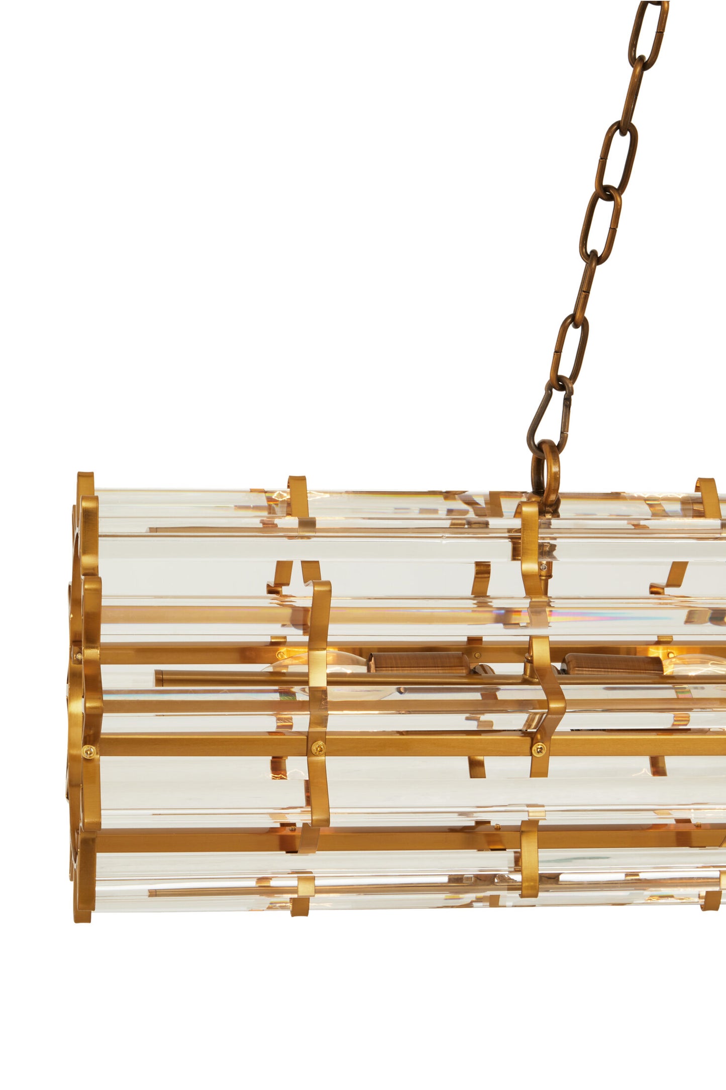 Magdalena Brass Glass Eight Bulb Pendant Light
