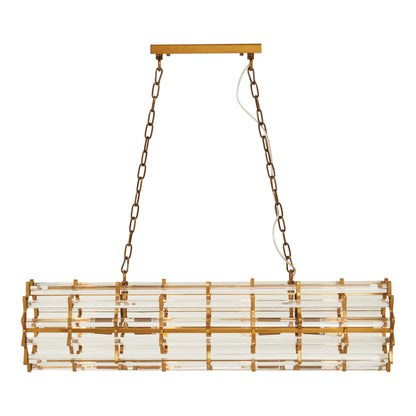 Magdalena Brass Glass Eight Bulb Pendant Light