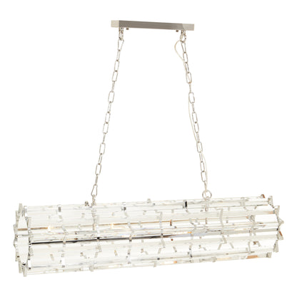 Magdalena Chrome Glass Eight Bulb Pendant Light | Bali & Blue