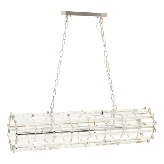 Magdalena Chrome Glass Eight Bulb Pendant Light | Bali & Blue