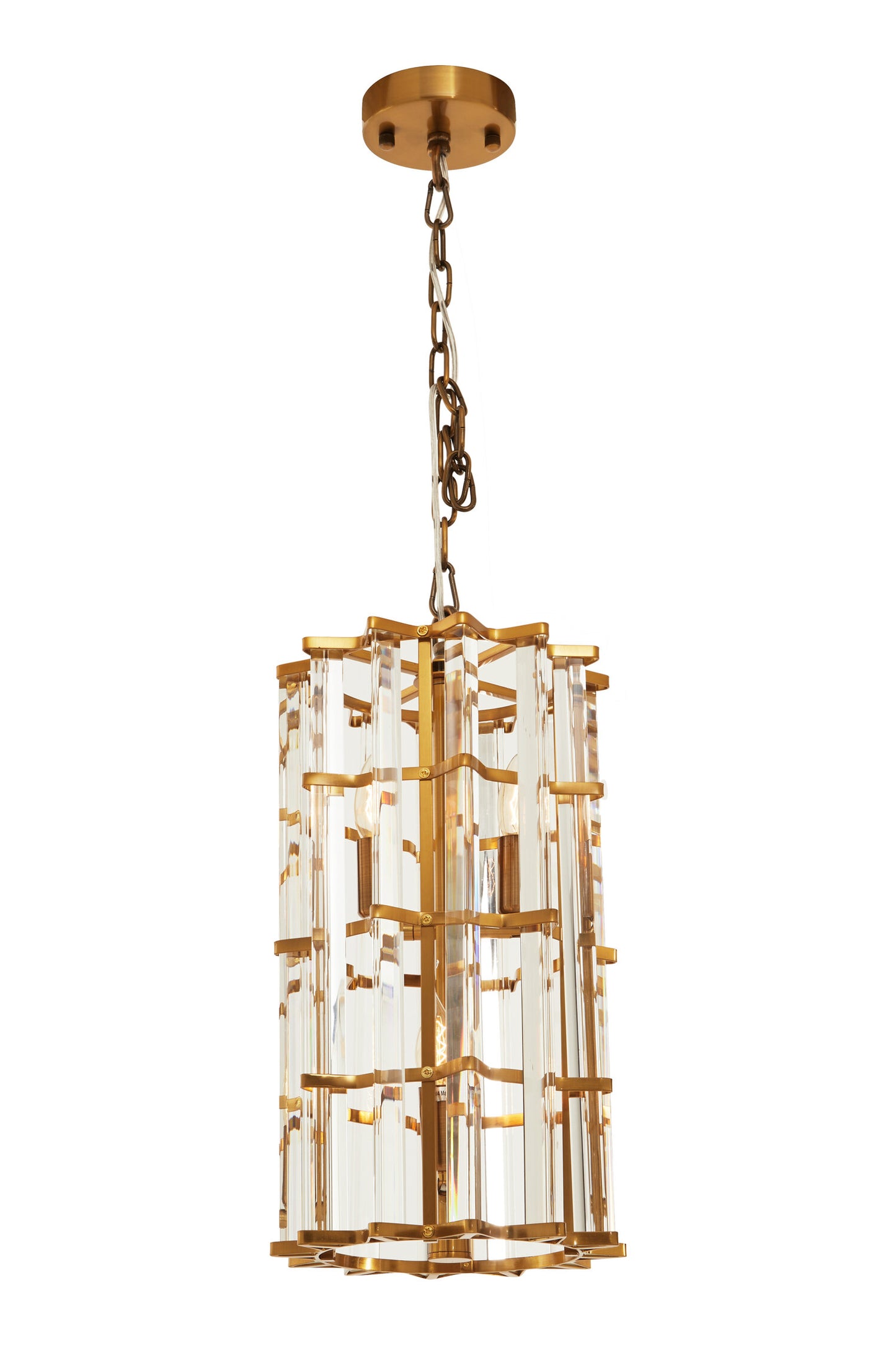 Magdalena Brass Glass Small Vertical Pendant Light | Bali & Blue