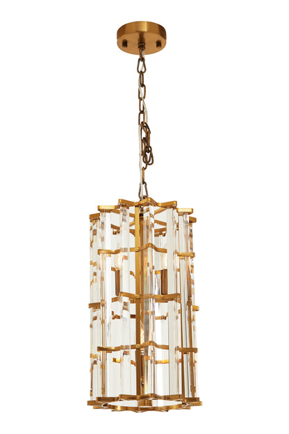 Magdalena Brass Glass Small Vertical Pendant Light | Bali & Blue
