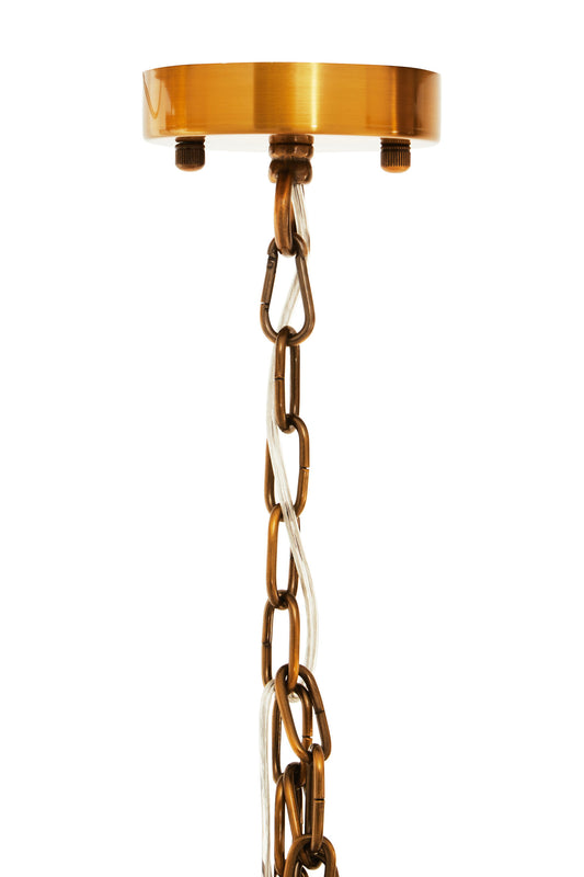 Magdalena Brass Glass Small Vertical Pendant Light