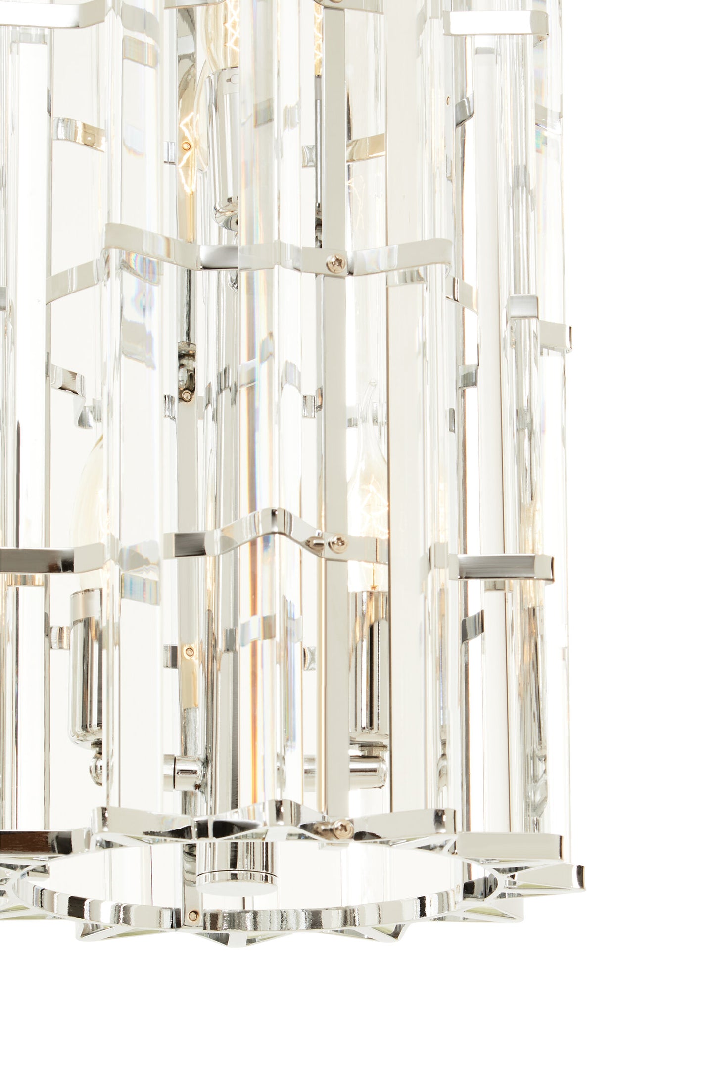 Magdalena Chrome Glass Small Vertical Pendant Light