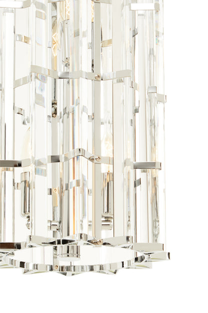 Magdalena Chrome Glass Small Vertical Pendant Light