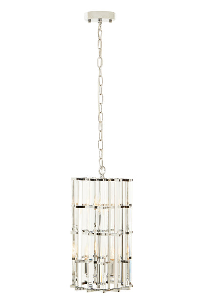 Magdalena Chrome Glass Small Vertical Pendant Light