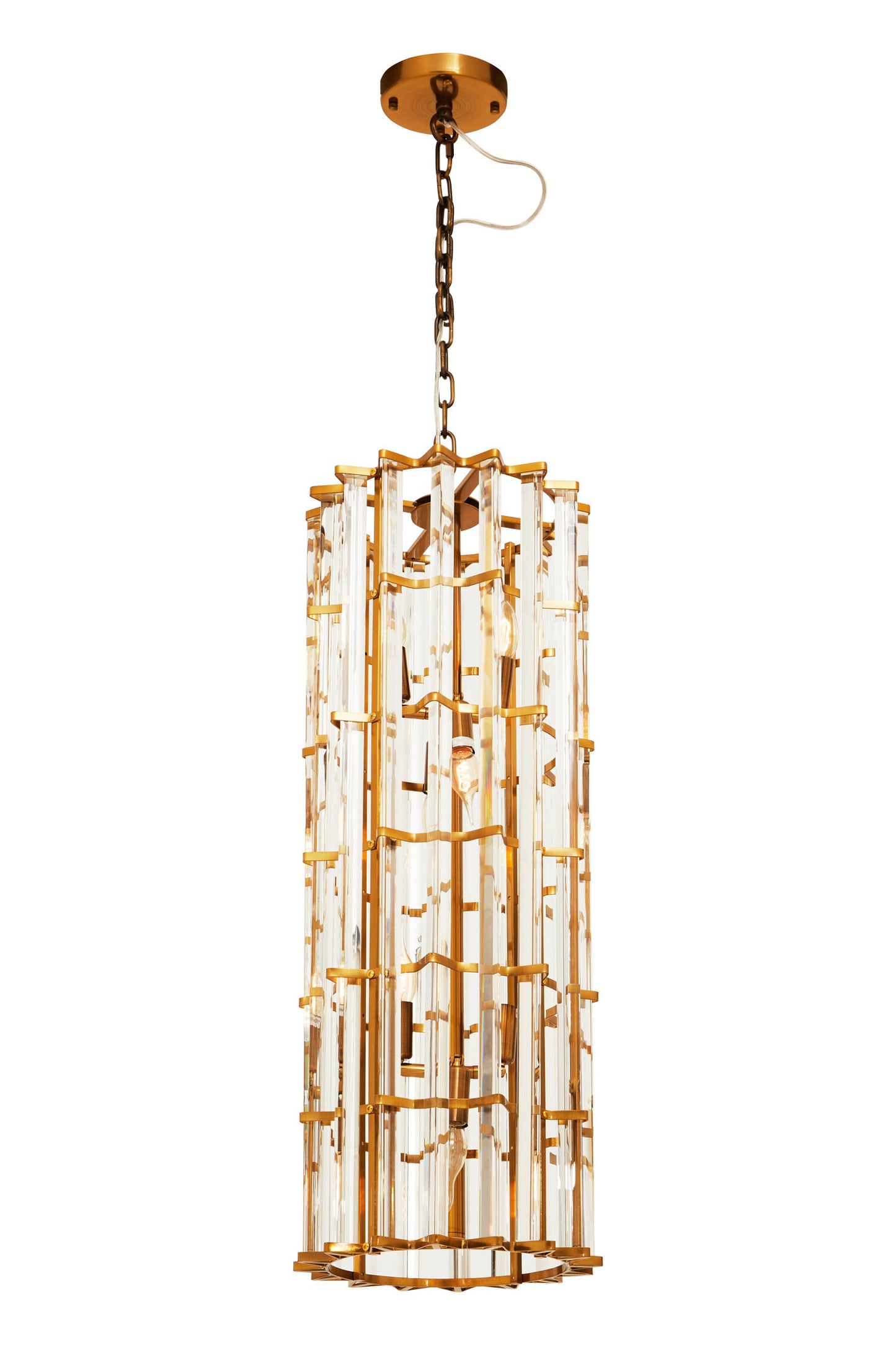 Magdalena Brass Glass Large Vertical Pendant Light | Bali & Blue