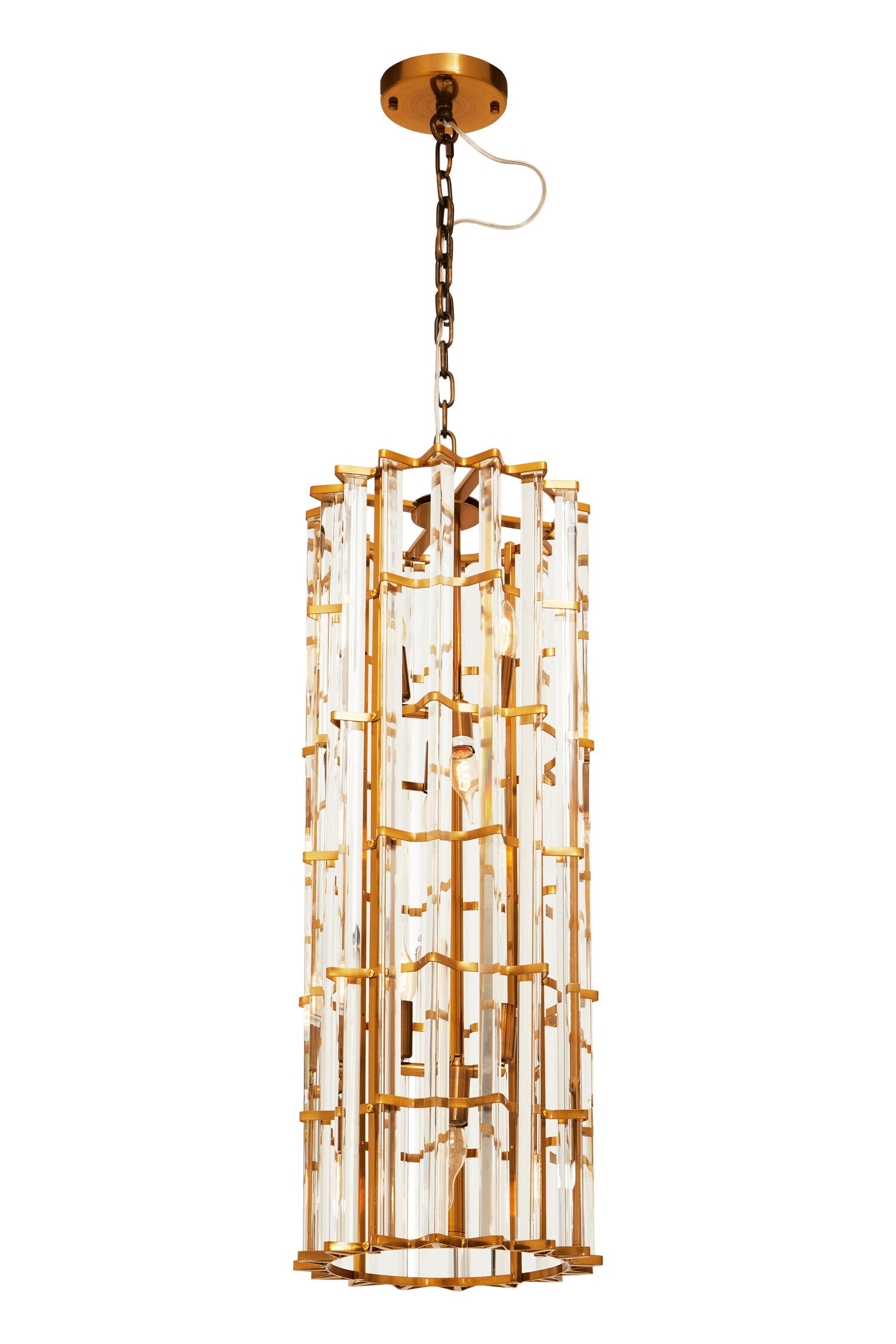 Magdalena Brass Glass Large Vertical Pendant Light | Bali & Blue