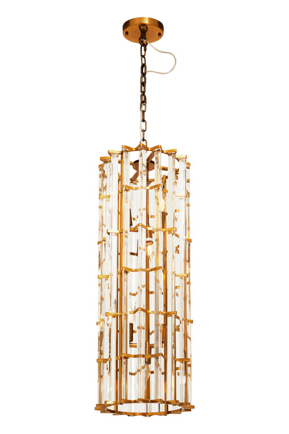 Magdalena Brass Glass Large Vertical Pendant Light | Bali & Blue
