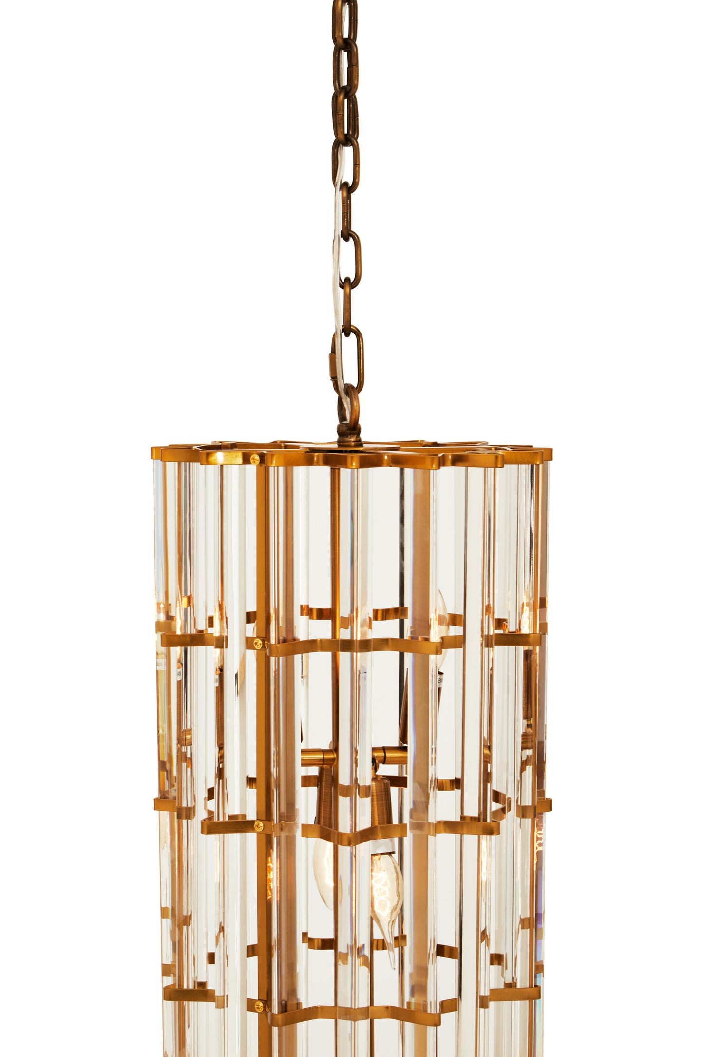 Magdalena Brass Glass Large Vertical Pendant Light