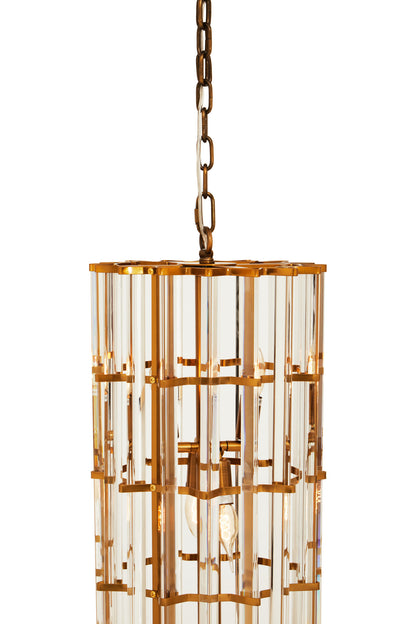 Magdalena Brass Glass Large Vertical Pendant Light