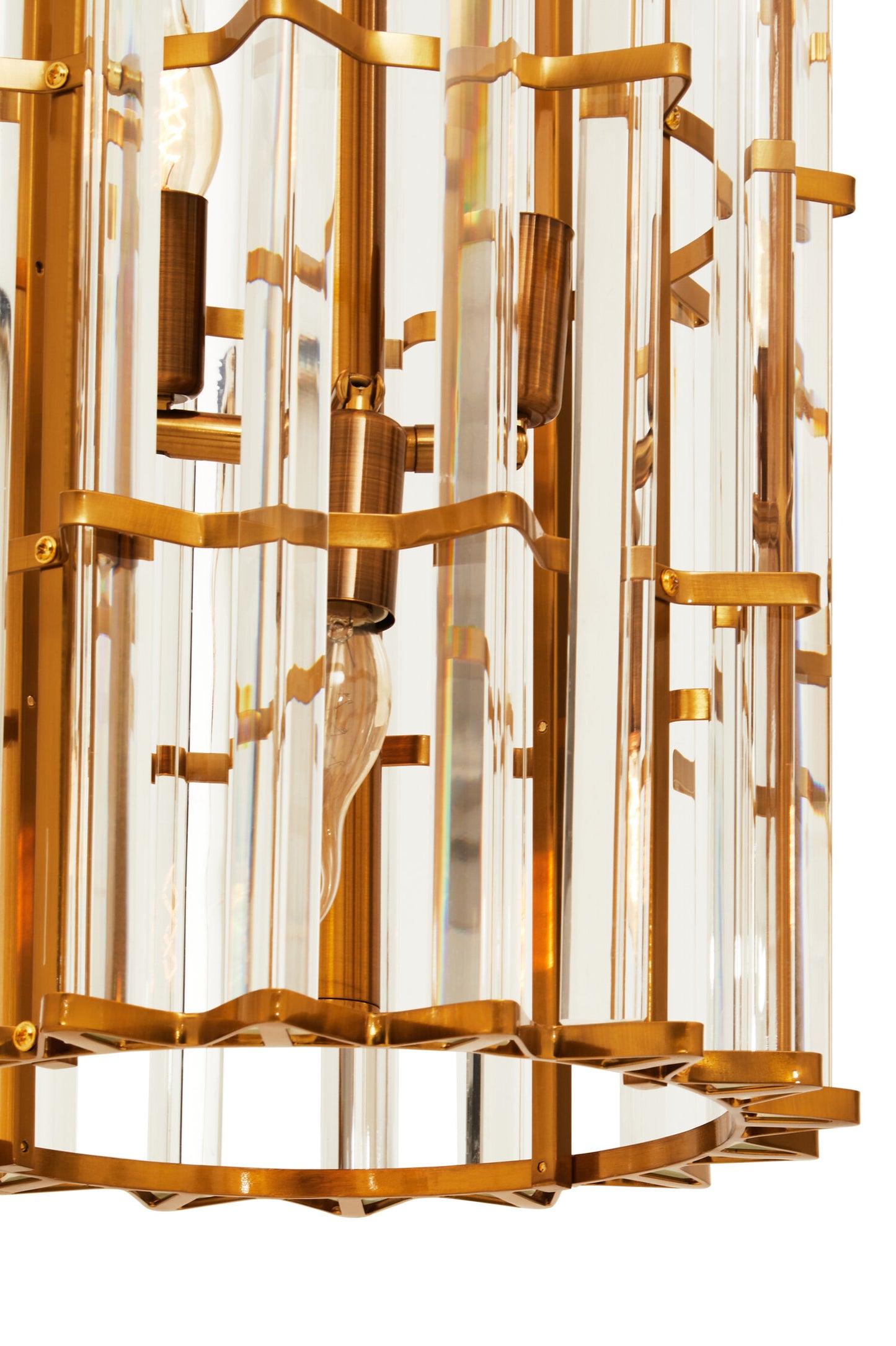 Magdalena Brass Glass Large Vertical Pendant Light