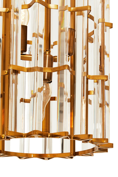 Magdalena Brass Glass Large Vertical Pendant Light