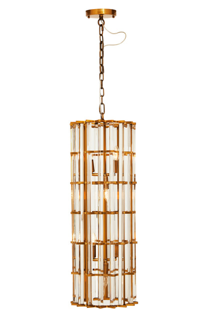 Magdalena Brass Glass Large Vertical Pendant Light