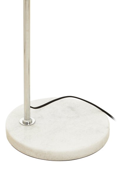 Carter Chrome Dome Floor Lamp with White Marble Base