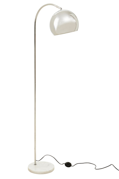 Carter Chrome Dome Floor Lamp with White Marble Base