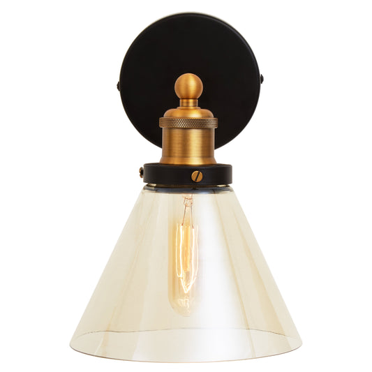 Mack Matte Black Industrial Wall Light