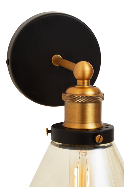 Mack Matte Black Industrial Wall Light