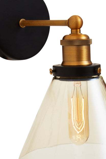 Mack Matte Black Industrial Wall Light