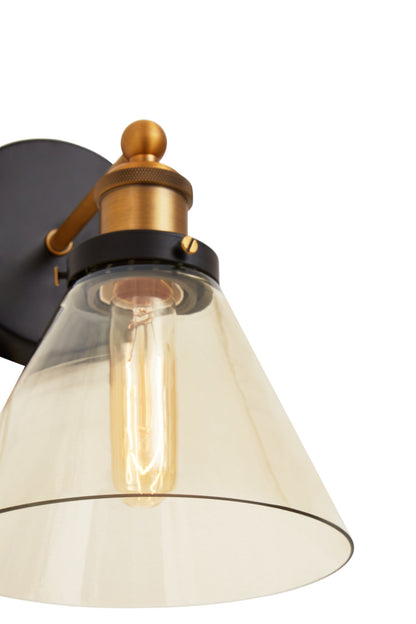 Mack Matte Black Industrial Wall Light