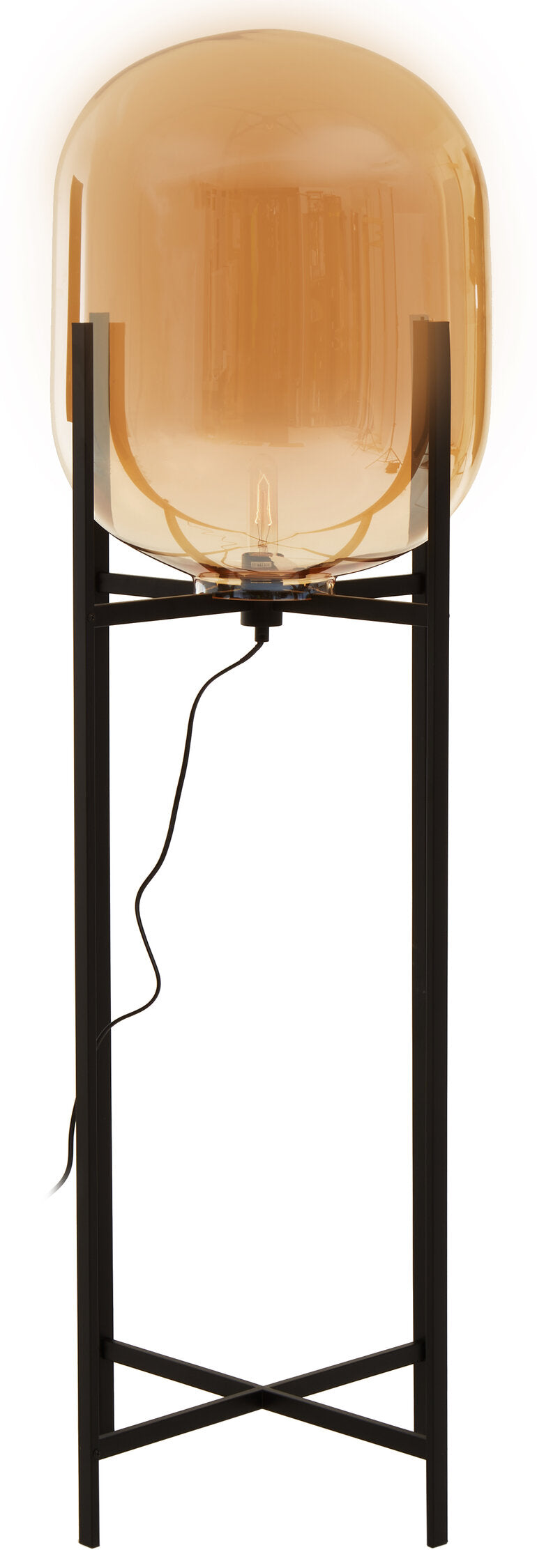 Hendrix Industrial Chic Black Glass Floor Lamp | Bali & Blue
