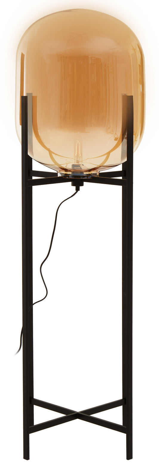 Hendrix Industrial Chic Black Glass Floor Lamp | Bali & Blue