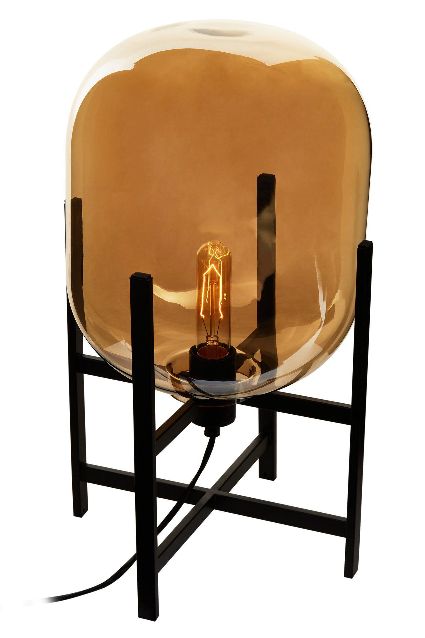 Hendrix Industrial Chic Black Glass Table Lamp