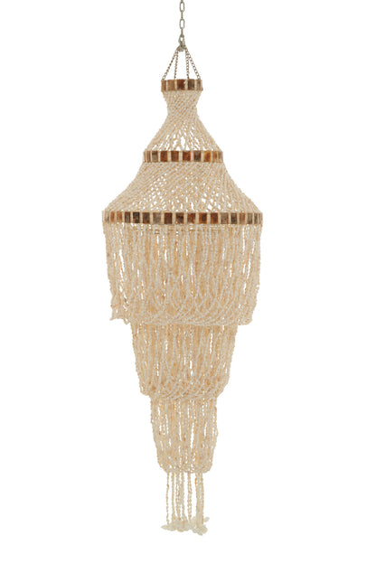 Shore Natural White and Amber Shell Large Pendant Shade
