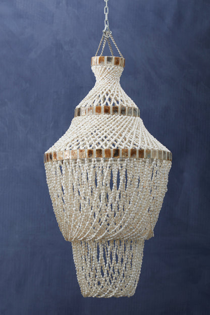 Shore Natural White and Amber Shell Pendant Shade