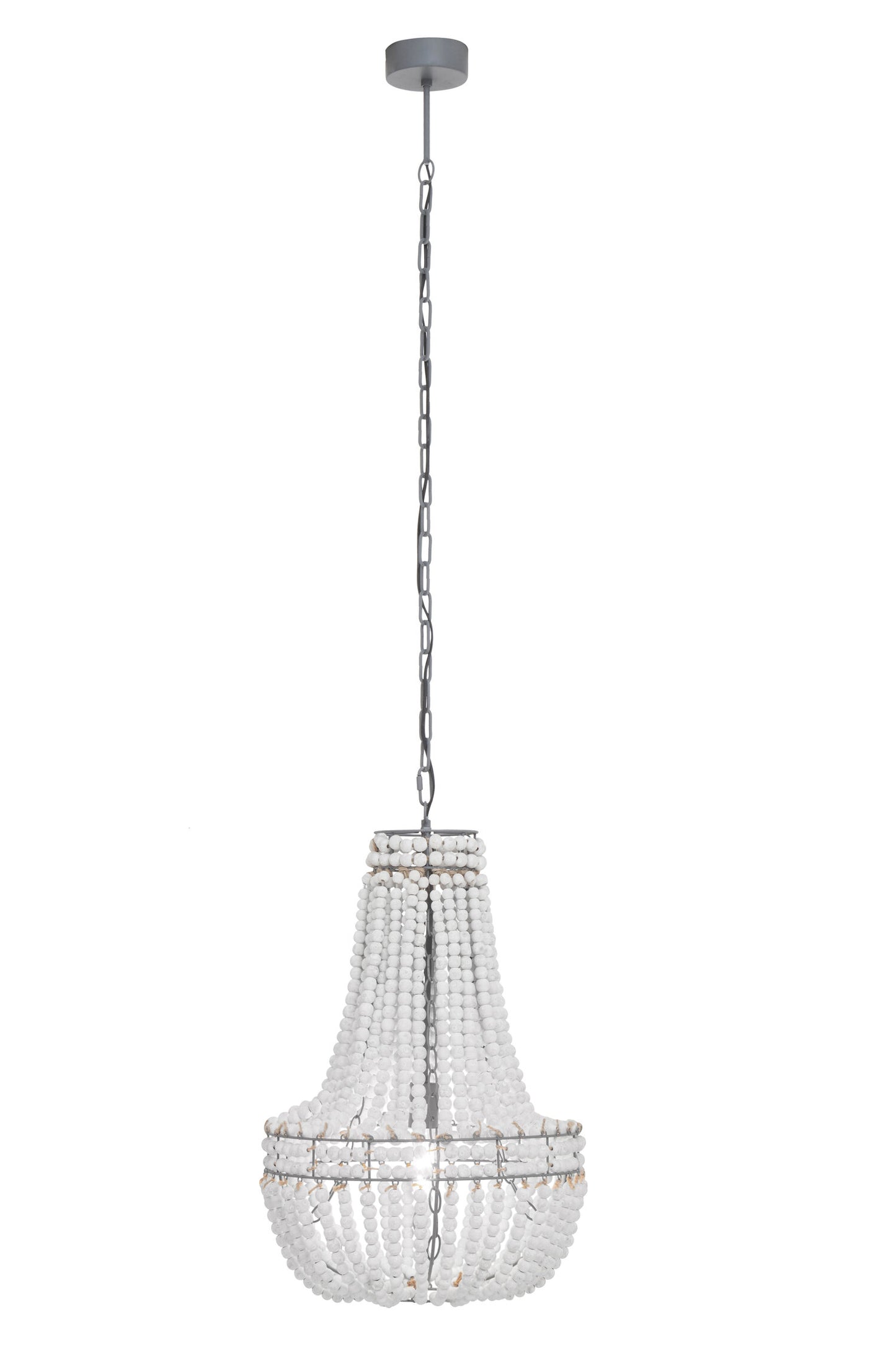 Bayou Antique White Wooden Beads Chandelier