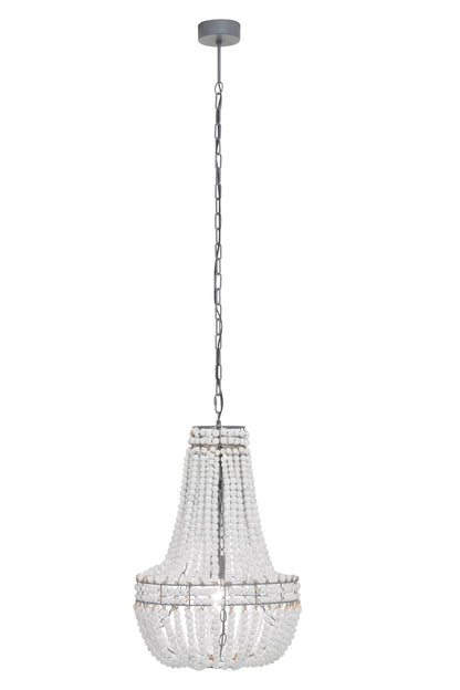Bayou Antique White Wooden Beads Chandelier