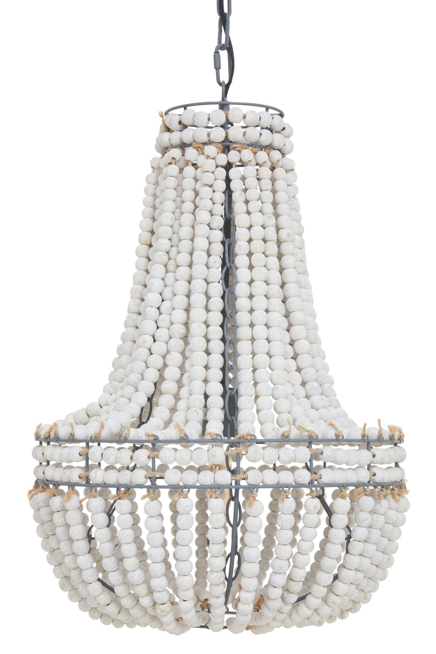 Bayou Antique White Wooden Beads Chandelier