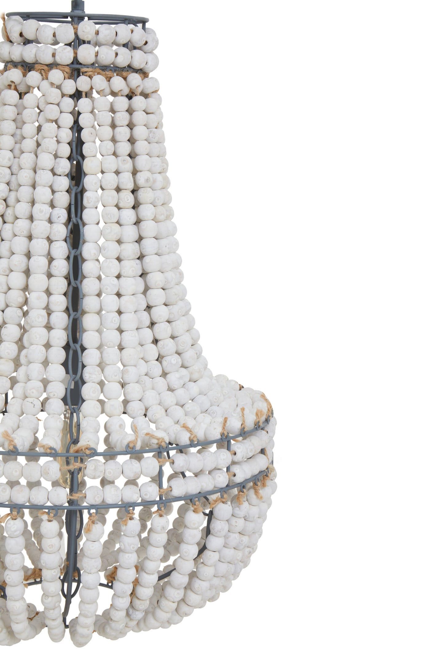 Bayou Antique White Wooden Beads Chandelier