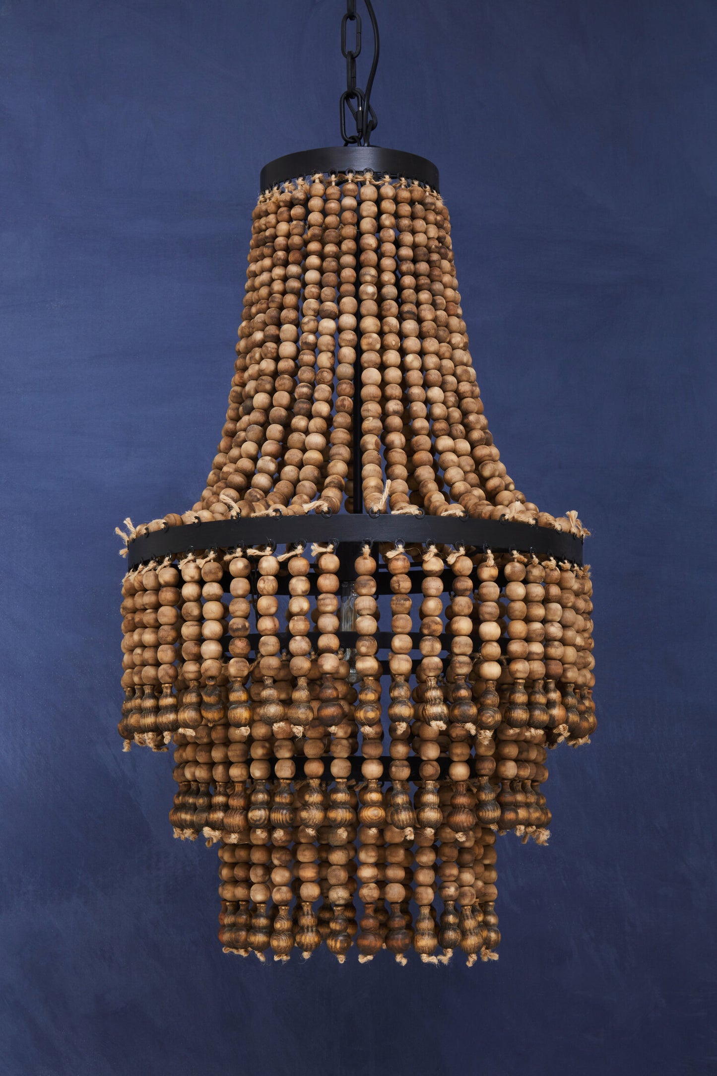 Bayou Wooden Beads Large Chandelier