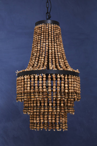 Bayou Wooden Beads Large Chandelier