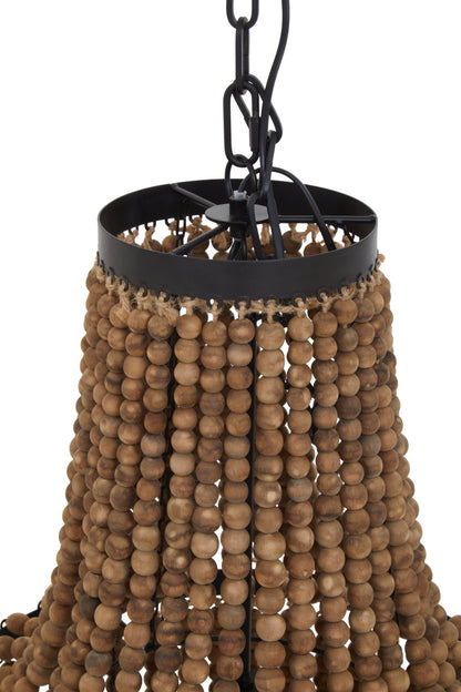 Bayou Wooden Beads Large Chandelier