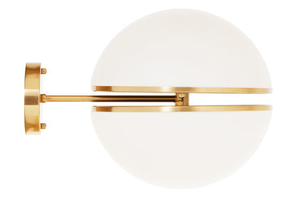 Art Deco Brushed Brass Globe Wall Light