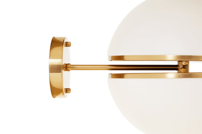 Art Deco Brushed Brass Globe Wall Light