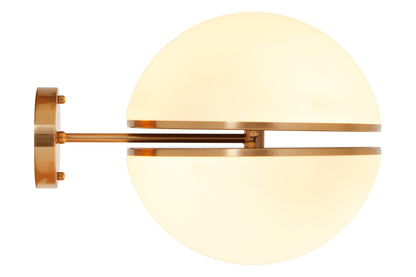 Art Deco Brushed Brass Globe Wall Light