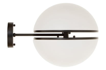 Art Deco Matt Black Globe Wall Light