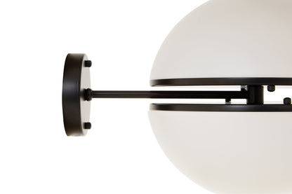 Art Deco Matt Black Globe Wall Light