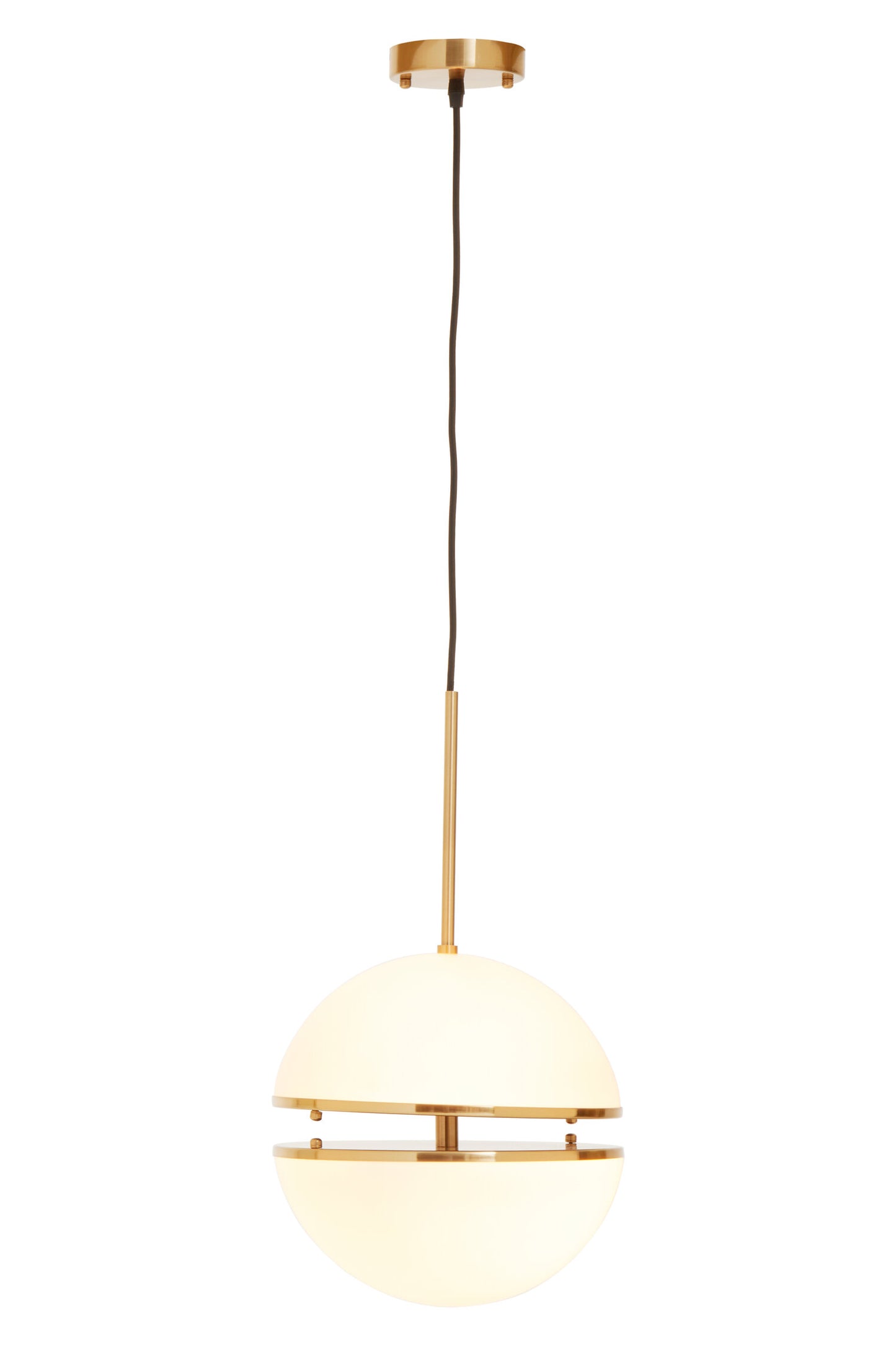 Art Deco Brushed Brass Globe Pendant Light | Bali & Blue
