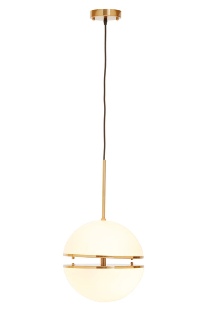Art Deco Brushed Brass Globe Pendant Light | Bali & Blue