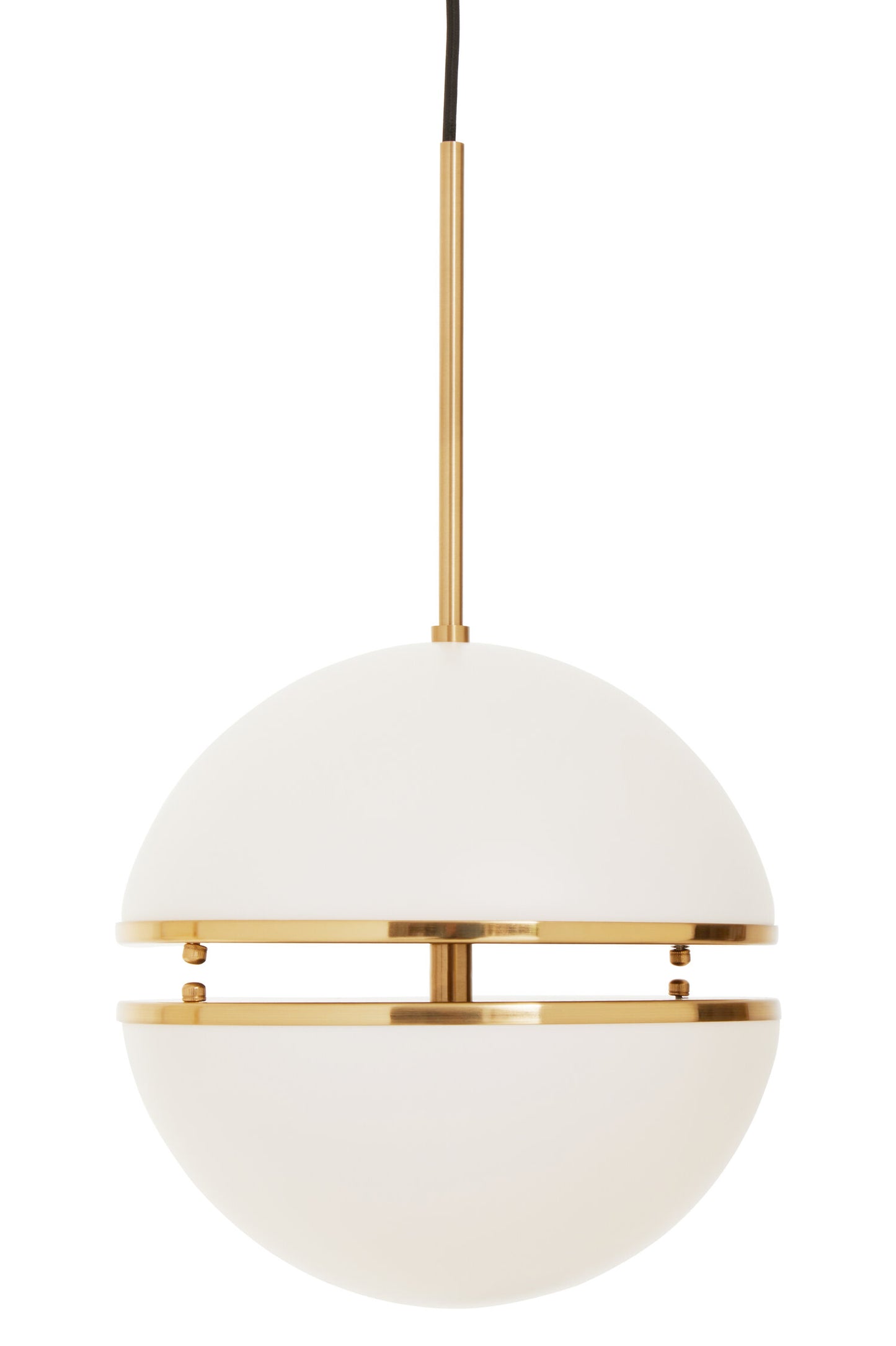 Art Deco Brushed Brass Globe Pendant Light