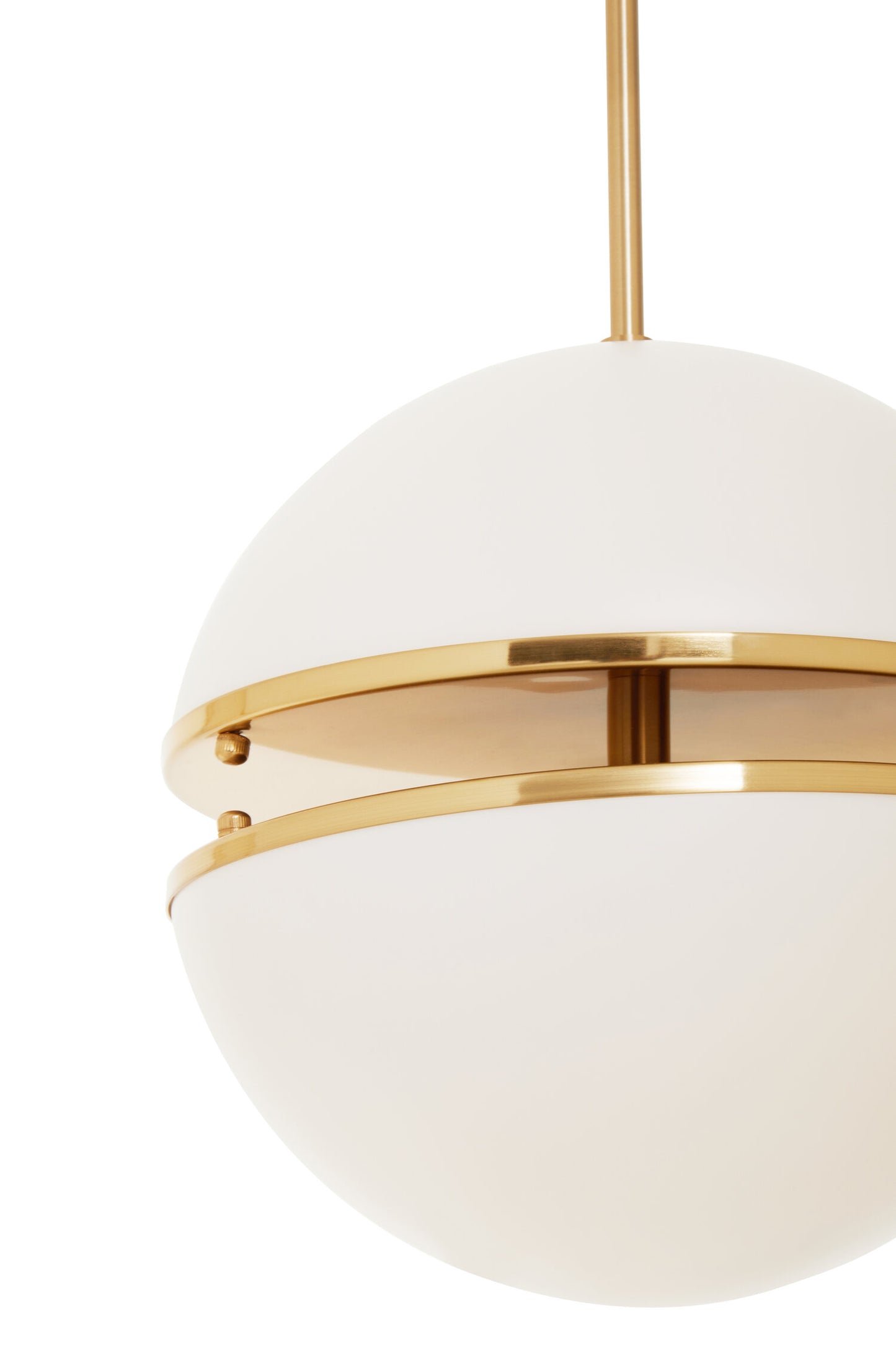 Art Deco Brushed Brass Globe Pendant Light