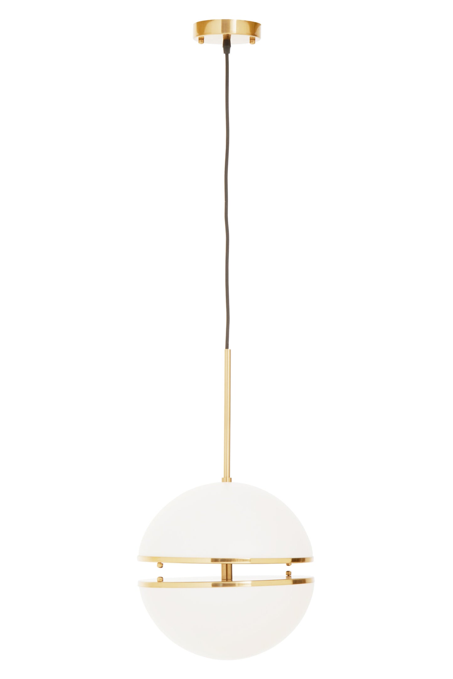 Art Deco Brushed Brass Globe Pendant Light