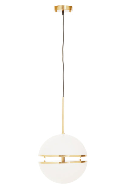 Art Deco Brushed Brass Globe Pendant Light
