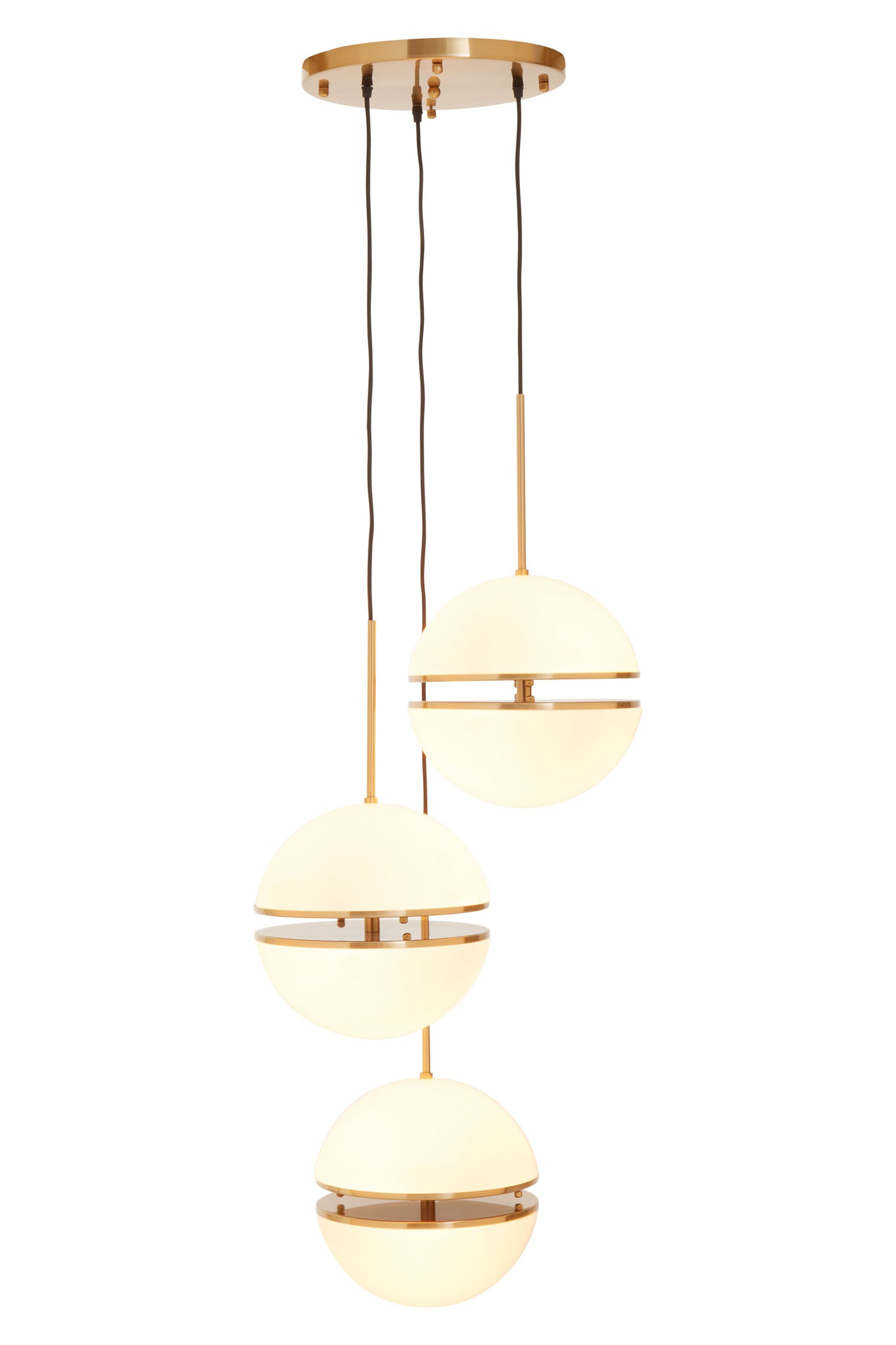Art Deco Three Ball Brass Pendant Light | Bali & Blue
