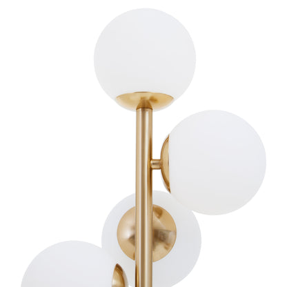 Bugsy White Marble and Brushed Brass 5 Bulb Table Lamp